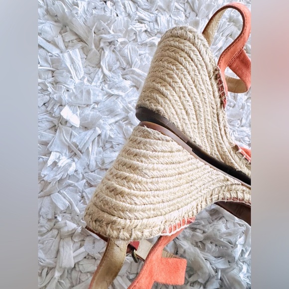 Splendid Fairfax Coral Soft Suede Leather Espadrille Wedge Heel - Picture 9 of 10